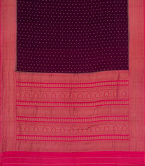 Burgundy Woven Mysore Silk Saree With Floral Motifs & Contrast Border-MS3364