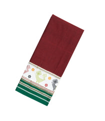 Maroon Woven Cotton Saree With Kasuti Hand Embroidered Border & Pallu-EN1766