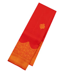 Red Handloom Kanchipuram Silk Saree With Floral Zari Motifs-KA16403