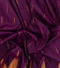 Dark Purple Handloom Korvai Kanchipuram Silk Saree With Temple Border-KA13986