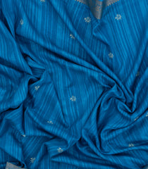 Blue Printed Synthetics Dola Silk Saree With Zari Lining & Jacquard Border-BL5351