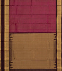 Magenta Kanchipuram Silk Saree With Zari Checks & Contrast Border-KA14196