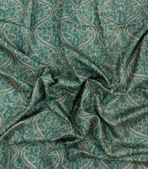 Green Printed Pure Silk Saree With Floral Motifs-PS0822