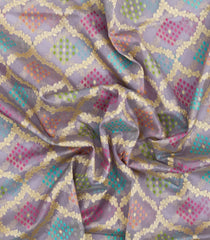 Lavender Handloom Banarasi Organza Silk Saree With Meena Floral Motifs-BE1826