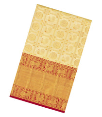 Gold Handloom Kanchipuram Tissue Silk Saree With Annam Motifs-KA16287