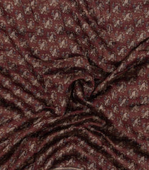 Maroon Printed Chanderi Cotton Saree With Bird Motifs-CC1603
