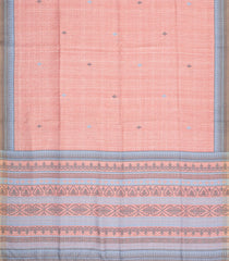 Peach Printed Synthetic Tussar Silk Saree With Contrast Border-SY0136