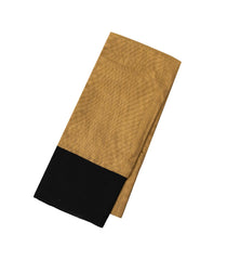 Gold Handloom Chanderi Cotton Tissue Saree With Black Border-CC1342