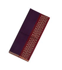 Purple & Maroon Handloom Soft Silk Saree With Stripes-SO4252