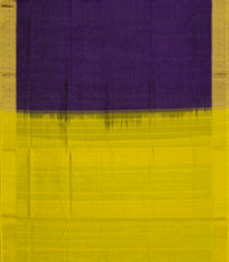Purple Handloom Silk Cotton Saree With Zari Stripes & Contrast Border-SC4752