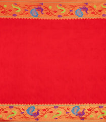 Purple Handloom Paithani Silk Saree With Checks & Contrast Meena Border-PA1105