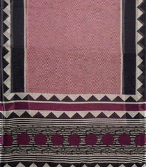 Crimson Printed Synthetic Linen Saree With Temple Border-SY0476