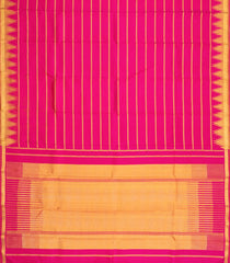 Hot Pink Handloom Kanchipuram Silk Saree With Veldhari Stripes-KA15784