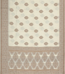 Cream Woven Art Linen Saree With Zari Border-BL5631