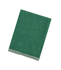 Green Woven Synthetic Blended Saree With Embroidered Sequin Motifs-EN1986
