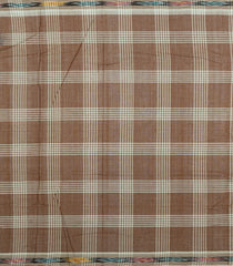 Brown Woven Kadappa Cotton Saree With Checks-KN0716