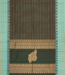 Green Handloom Kanchi Cotton Saree With Stripes-KC1775
