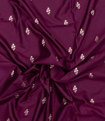 Burgundy Woven Blended Satin Saree With Floral Buttas-BL6003