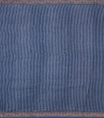 Indigo Printed Chanderi Cotton Saree With Zari Border-CC1536