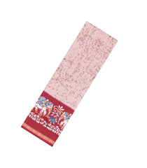 Baby Pink Printed Synthetic Dupion Saree With Contrast Border-SY0276