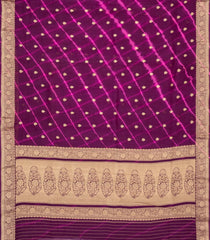 Dark Purple Woven Organza Saree With Tie & Dye Motifs -KS1051
