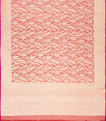 Orange Handloom Organza Satin Soft Silk Saree With Floral Vine Motifs-SO4083