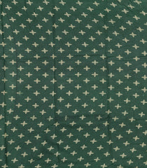 Green Printed Jaipur Cotton Saree With Floral Motifs-JC1742