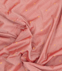 Peach Handloom Gadwal Silk Cotton Saree With Buttas-GA0394