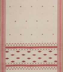 Taupe Handloom Bengal Cotton Saree With Diamond Buttas-BG1568