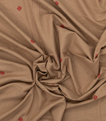 Taupe Handwoven Bengal Cotton Saree With Floral Buttas-BG1476