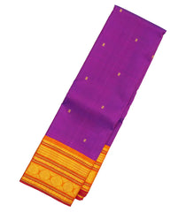 Purple Handloom Korvai Kanchipuram Silk Saree With Buttas-KA12911