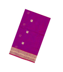 Hot Pink Handloom Silk Cotton Saree With Buttas-SC4329