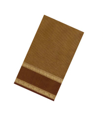 Oil Mustard Handloom Silk Cotton Saree With Zari Stripes-SC4095