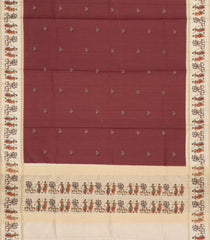Crimson Printed Synthetic Tussar Saree With Zari Stripes-BL5375
