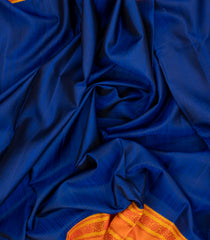 Blue Handloom Soft Silk Saree With Stripes & Contrast Border-SO4286