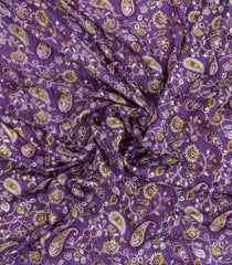 Lilac Printed Synthetic Dola Silk Saree With Zari Border-BL5719