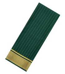 Dark Green Woven Mysore Silk Saree With Zari Motifs-MS3656
