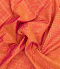 Peach Woven Pure Silk Saree With Zari Checks-EC2609