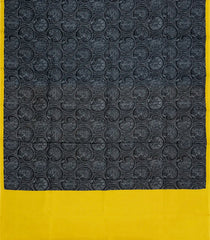 Black Printed Pure Silk Saree With Floral Motifs-PS0831