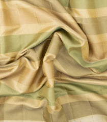Beige & Green Woven Kora Soft Silk Saree With Stripes -SO4759