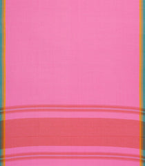 BubbleGum Pink Woven Bengal Cotton Saree With Contrast Border-BG1859
