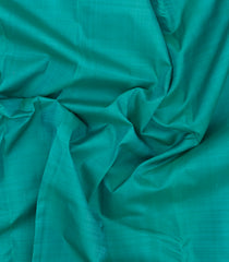 Turquoise Handloom Korvai Kanchipuram Silk Saree With Contrast Temple Border-KA13919