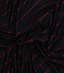 Black Handloom Bengal Cotton Saree With Floral Motifs-BG1966