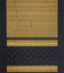 Black Handloom Kanchipuram Silk Saree With Meena Floral Motifs-KA16190
