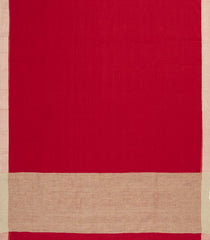 Red Handloom Bengal Cotton Saree With Contrast Border-BG1678