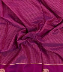 Magenta Handloom Soft Silk Cotton Saree With Zari Checks-SC4584