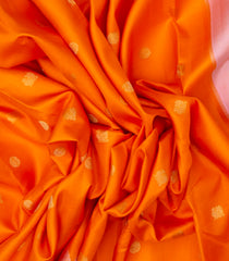 Orange Handloom Korvai Kanchipuram Silk Saree With Buttas & Lavender Border-KA13207