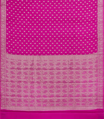 Hot Pink Woven Tussar Silk Saree With Floral Buttas-TU3415