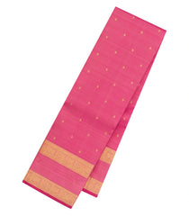 Bubblegum Pink Handloom Kanchipuram Silk Saree With Buttas-KA15474