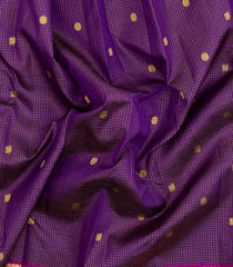 Purple Handloom Kanchipuram Silk Saree With Zari Checks-KA15226